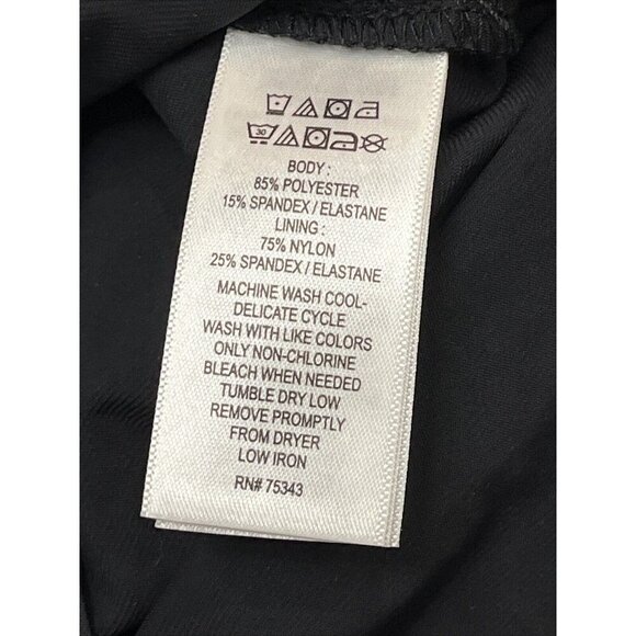 Tahari Bodysuit Women XL‎ Black Red Mesh Floral Roses Surplice Witchy Whisigoth - Picture 7 of 10